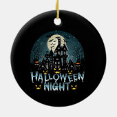 ホラー幽霊のよく出るハロウィーンナイト セラミックオーナメント (裏面)