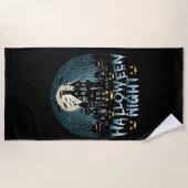 ホラー幽霊のよく出るハロウィーンナイト ビーチタオル (正面)