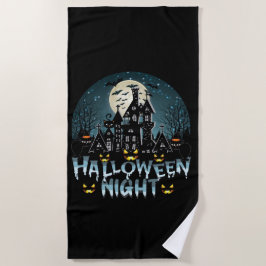 ホラー幽霊のよく出るハロウィーンナイト ビーチタオル