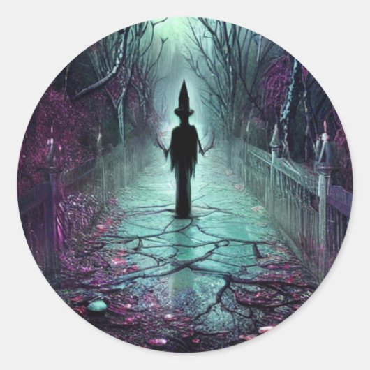 ホラー怖いゴシックの不気味なクラシックラウンドステッカー ラウンドシール (正面)