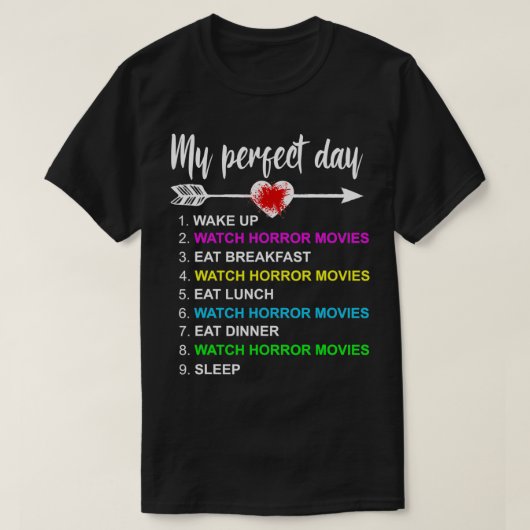 ホラー恋人パーフェクトデイホラー映画愛好家の贈り物 Tシャツ (デザイン正面)