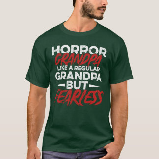 ホラー映画おじいちゃんのためのホラー映画デザイン Tシャツ