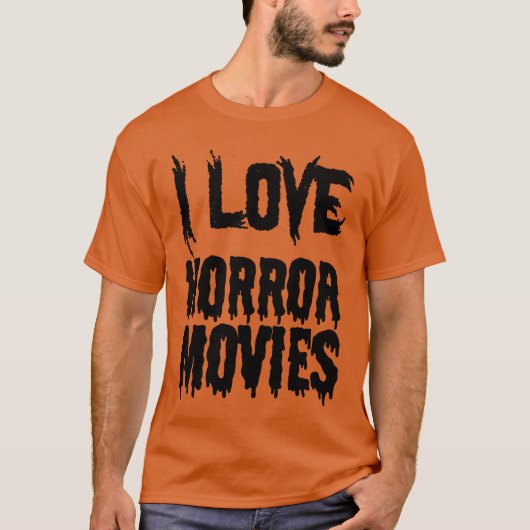 ホラー映画が大好き おもしろホラー映画ファン フリー Tシャツ (正面)