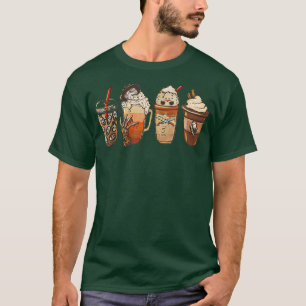 ホラー映画とコーヒーハロウィン不気味シーズンCo Tシャツ