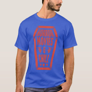 ホラー映画とリラックス コフィンスカル 可愛いハロウィン Tシャツ