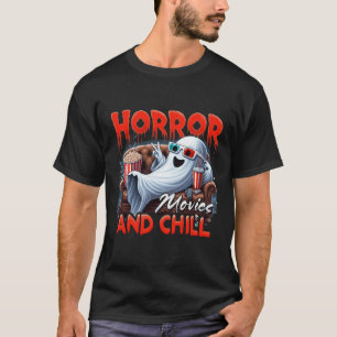ホラー映画と冷たい不気味幽霊映画愛好家 Tシャツ