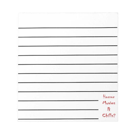 ホラー映画と寒さ？ ノートパッド (正面)