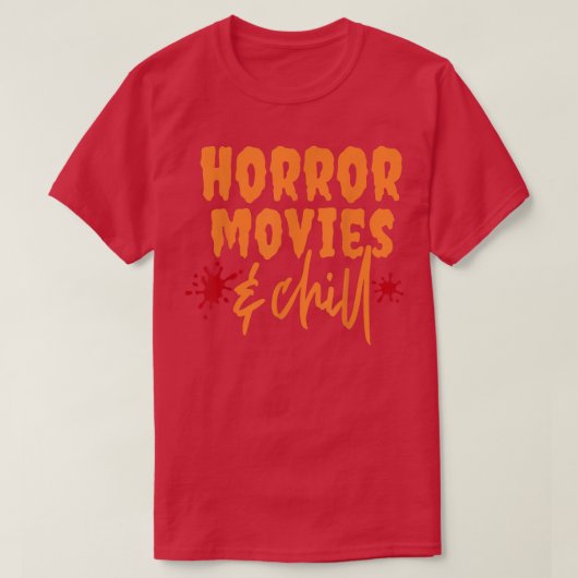 ホラー映画と恐ろしいハロウィーンの夜 Tシャツ (デザイン正面)