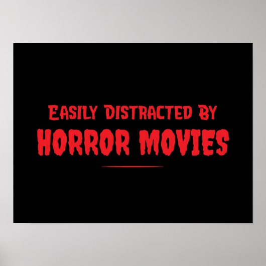 ホラー映画に夢中になりがち おもしろTシャツ ポスター (正面)