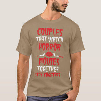 ホラー映画のカップルギフト レトロ Tシャツ