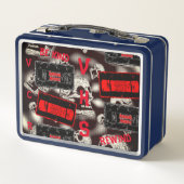 ホラー映画のビデオカセットのコラージュ メタルランチボックス (裏面)
