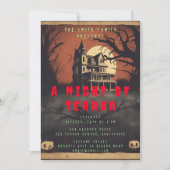 ホラー映画のポスター ハロウィンパーティーの招待状 招待状 (正面)