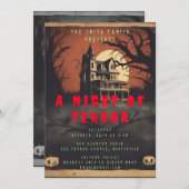 ホラー映画のポスター ハロウィンパーティーの招待状 招待状 (正面/裏面)