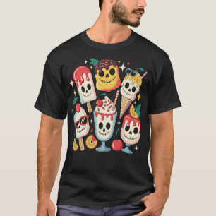ホラー映画の夏アイスキャンディーハロウィンアイスクリーム S Tシャツ