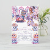 ホラー映画の夜 アフロハロウィン スリーパー 誕生日 招待状 (スタンド正面)