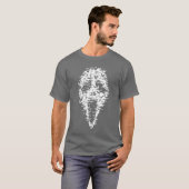 ホラー映画の怖い顔 ビンテージ コウモリ ハロウィン Tシャツ (正面フル)