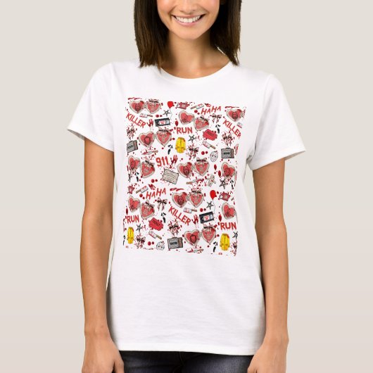 ホラー映画の血しぶき  Tシャツ (正面)