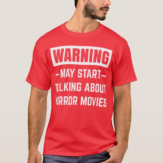 ホラー映画の話で盛り上がるかも ネタバレ注意 Tシャツ (正面)