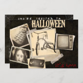ホラー映画はハローウィンパーティの招待状を綴じます 招待状 (正面/裏面)