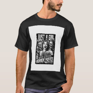 ホラー映画を愛する女の子ハロウィーン・ファン Tシャツ