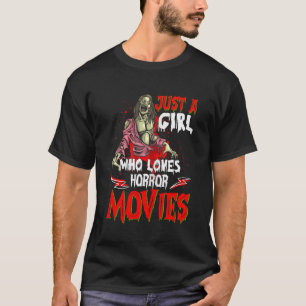 ホラー映画を愛する少女ホラーおもしろいM Tシャツ