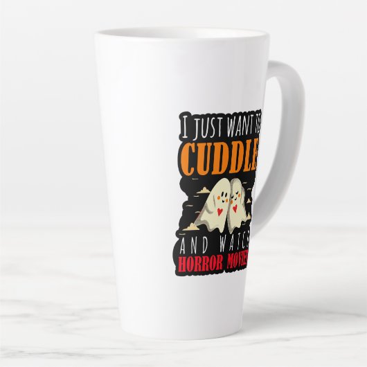 ホラー映画を抱きしめたい カフェラテマグ (右アングル)
