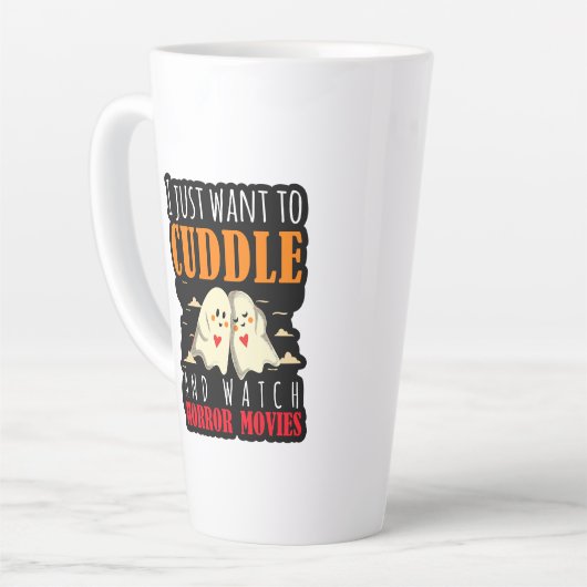 ホラー映画を抱きしめたい カフェラテマグ (左アングル)