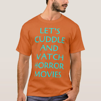 ホラー映画を抱き合って見よう ファミリー Tシャツ