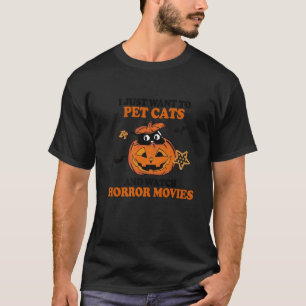 ホラー映画を見たい猫をペットにしたい Tシャツ