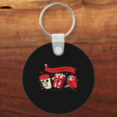 ホラー映画を見ようおもしろいハロウィーンの衣装ホー キーホルダー (正面)