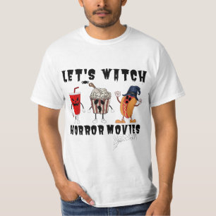ホラー映画を見ようおもしろい幽霊スケートン Tシャツ