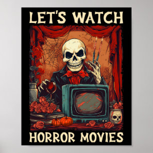 ホラー映画を見ようゴシックハロウィーンスケレット ポスター