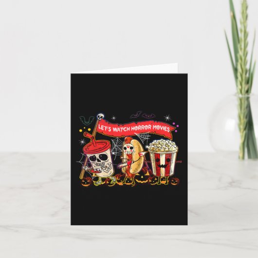 ホラー映画を見ようハロウィーンおもしろい幽霊Ske カード (正面)