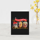 ホラー映画を見ようハロウィーンおもしろい幽霊Ske カード (黄色い花)