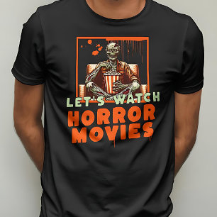 ホラー映画を見よう怖いゾンビハロウィーン Tシャツ