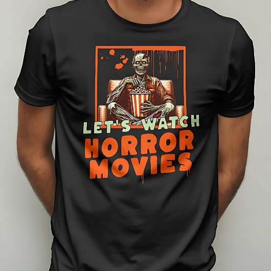 ホラー映画を見よう怖いゾンビハロウィーン Tシャツ