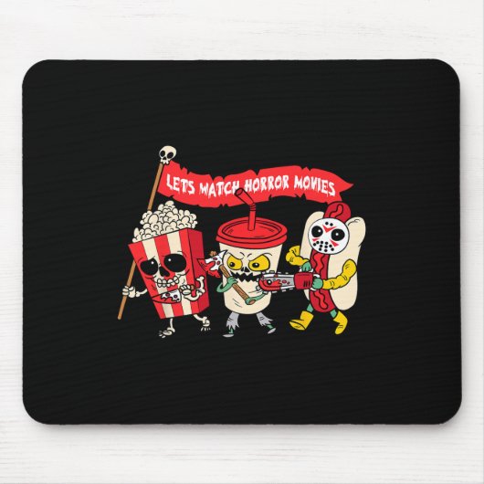 ホラー映画を見よう面白いハロウィーンの衣装S マウスパッド (正面)