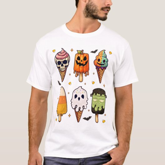 ホラー映画サマーポップシクルハロウィーンアイスクリーム Tシャツ (正面)
