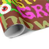 ホラー映画スタイル単語コラージュ ラッピングペーパー (ロールコーナー)