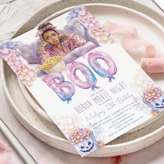 ホラー映画ナイトスリープバーハロウィーン誕生日 招待状