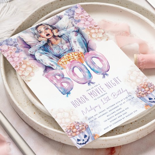 ホラー映画ナイトスリープバーハロウィーン誕生日 招待状