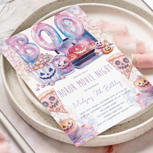 ホラー映画ナイトハロウィーンのお泊まり 招待状