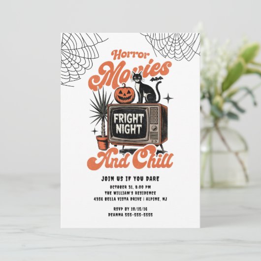 ホラー映画ナイトパーティの招待状 招待状 (スタンド正面)