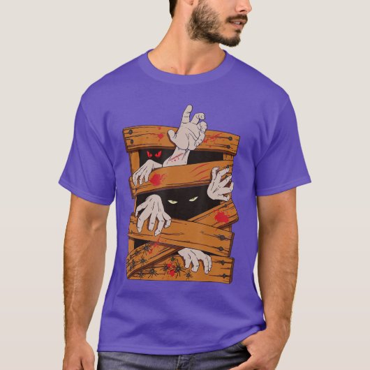 ホラー映画ナイトTシャツ レトロな怖い女の子 Tシャツ (正面)