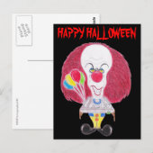 ホラー映画ハロウィーンピエロ風刺葉書 ポストカード (正面/裏面)