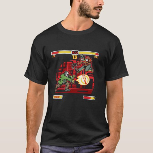ホラー映画ビデオゲーム怠惰ハロウィーンの衣装おもしろい Tシャツ (正面)