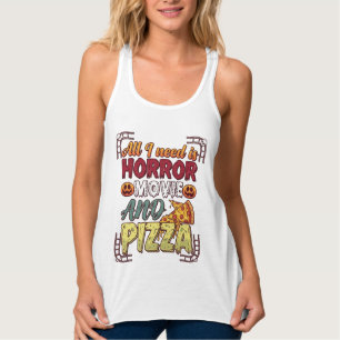 ホラー映画ピザハロウィンカボチャドクロスライス_1 タンクトップ