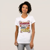 ホラー映画ピザハロウィンカボチャドクロスライス_1 Tシャツ (正面フル)