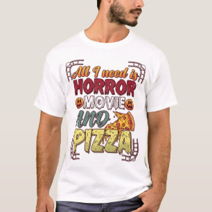 ホラー映画ピザハロウィンカボチャドクロスライス_1 Tシャツ
