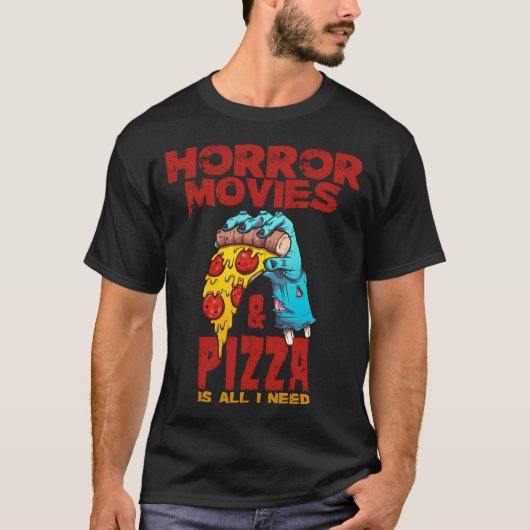 ホラー映画ピザ Tシャツ (正面)